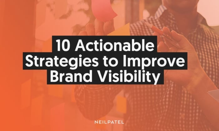 A graphic that says "10 actionable strategies to  improve brand visbility