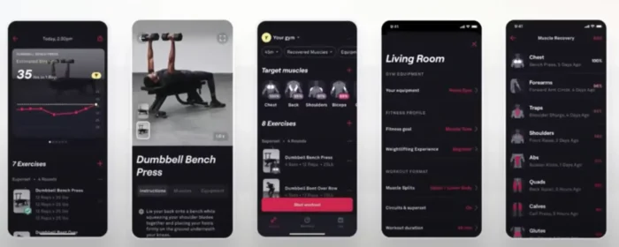 Screenshots of Fitbod app