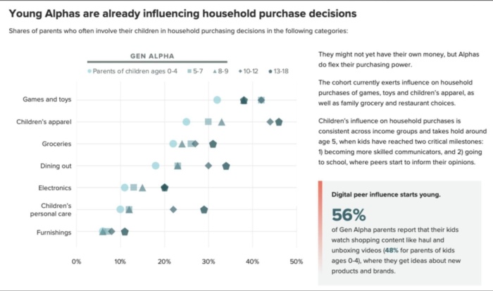 Chart showing how the Alpha Generation influences purchasing decisions