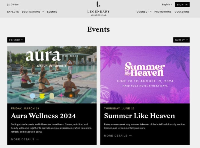 Event marketing for luxury resorts. 