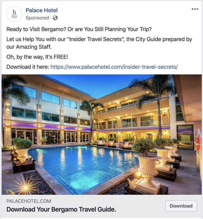 Palace hotel facebook post. 