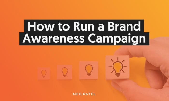 title text "how to run a brand awareness campaign" on orange background