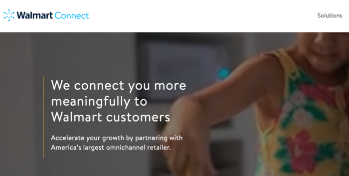 landing page for Walmart Connect