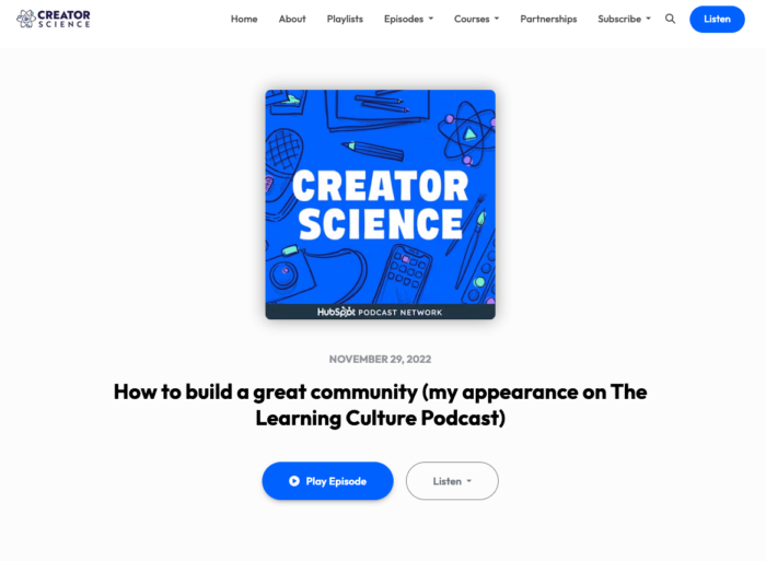 The Creator Science Podcast