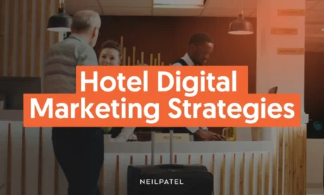 A graphic that says "Hotel Digital Marketing Strategies."