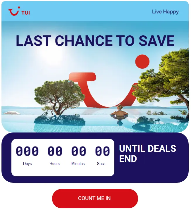 TUI email marketing example hotel marketing