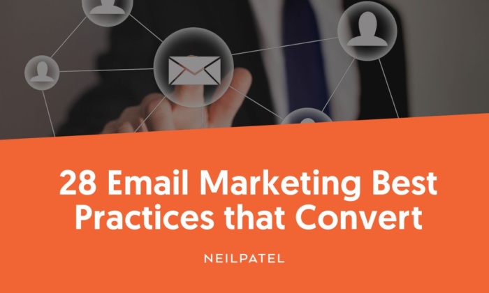 A graphic that says 28 Email Marketing Best Practices That Convert.