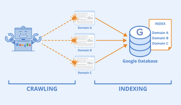 An infographic showcasing how internal linking works on Google.