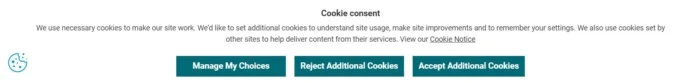 A cookie consent form.
