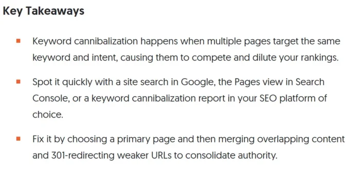 Key takeaways box example from NP Digital SEO blog