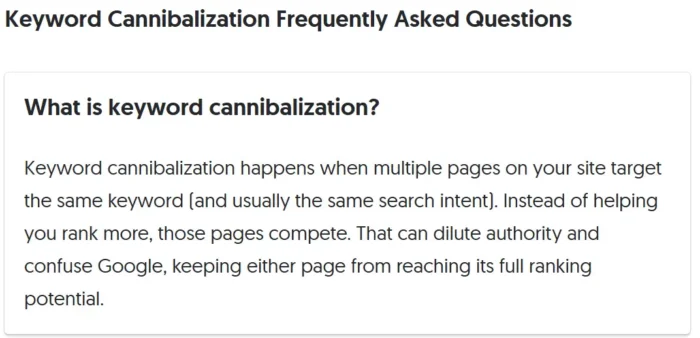 FAQ accordion section from NP Digital SEO blog post