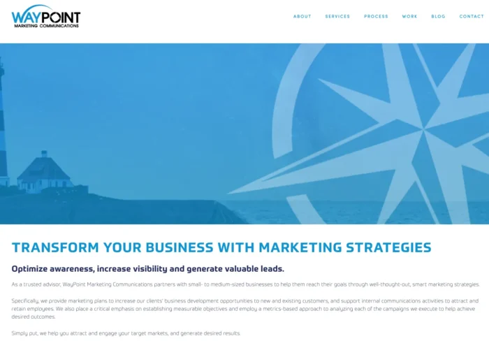 The Waypoint marketing communications homepage