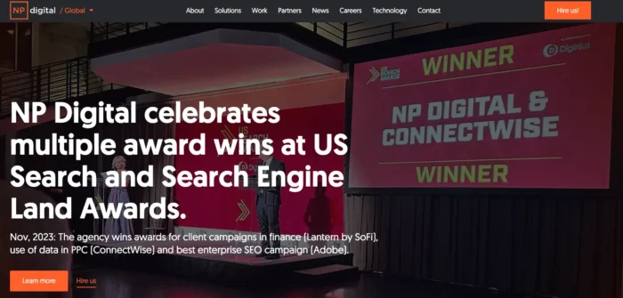 The NP DIgital home page