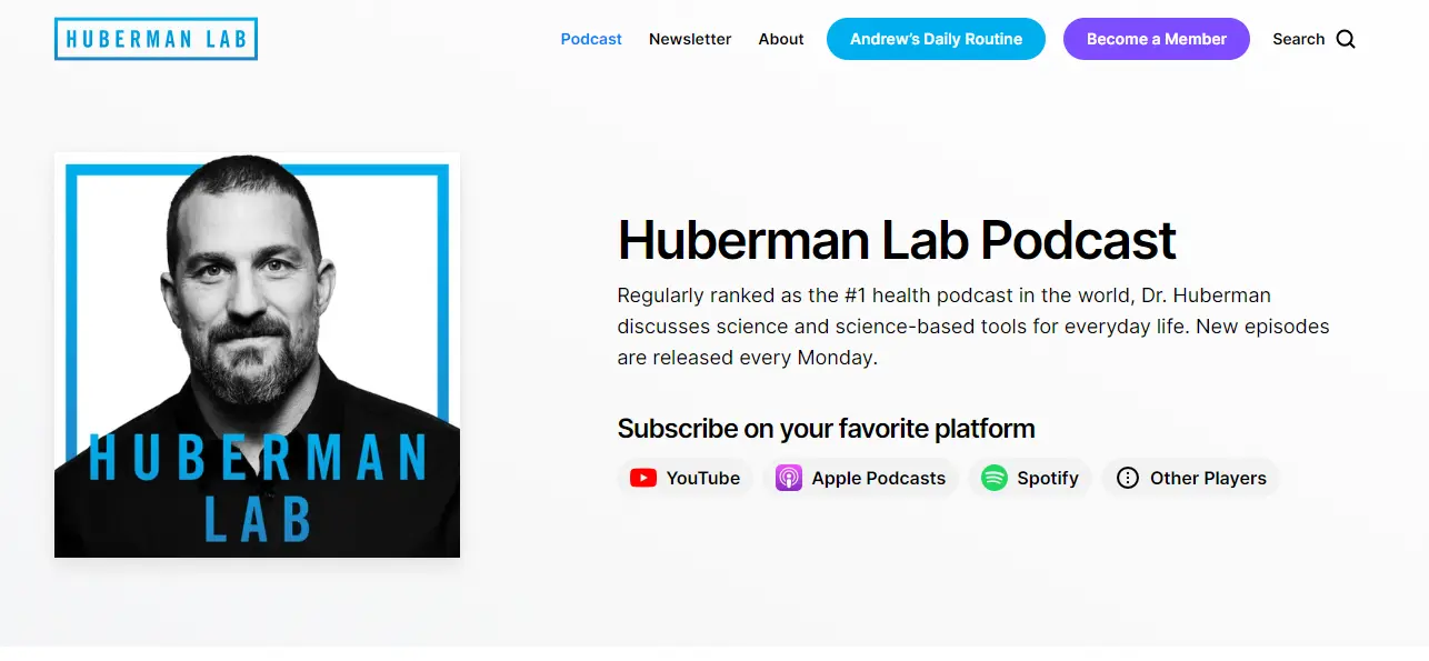 A profile of the Huberman Lab podcast.