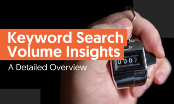 A graphic that says "Keyword Search Volume InsightsL A Detailed Overview."