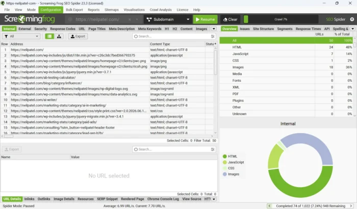 A screenshot of Screaming Frog’s SEO Spider Landing page 