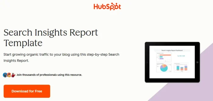  A free download for a Search Insights Report Template from HubSpot.