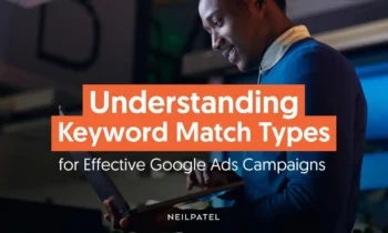 A graphic that says "Understanding Keyword Match Types for Effective Google Ads Campaigns."