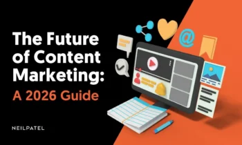 A graphic saying "The Future of Content Marketing."