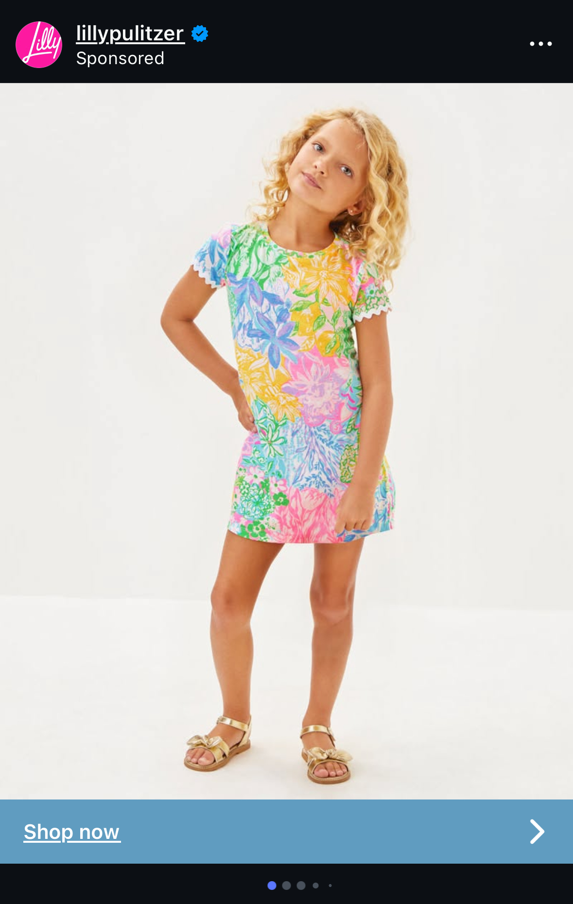 Carousel ad for Lilly Pulitzer brand. 