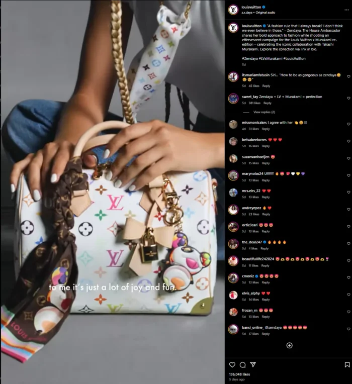 Instagram reel ad for Louis Vuitton. 