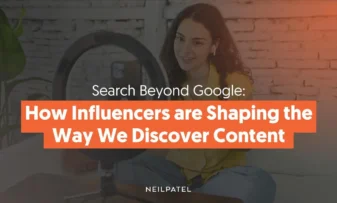 A graphifc that says "Search Beyond Google: How Influencers are Shaoping the Way We Discover Content.