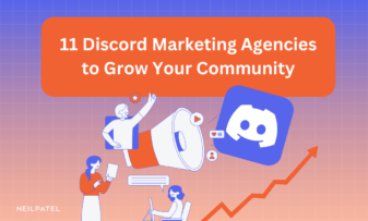 Illustration with Discord Bot and text that reads "11 Discord Marketing Agencies to Grow Your Community."