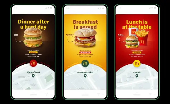 Geo-targeted McDonald’s ads.