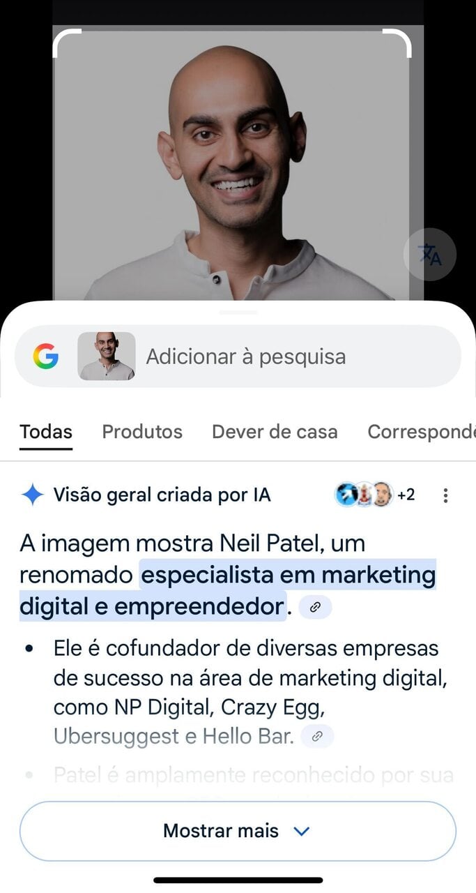 pesquisa por imagem usando o Google Lens