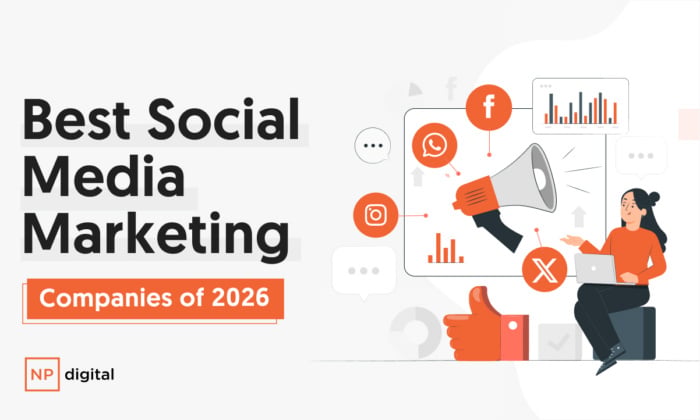 A graphic that says "Best Social Media Marketing Companies 2026