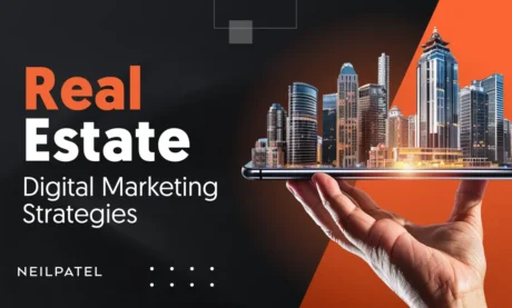 A graphic that says "Real Estate Digital Marketing Strategies."