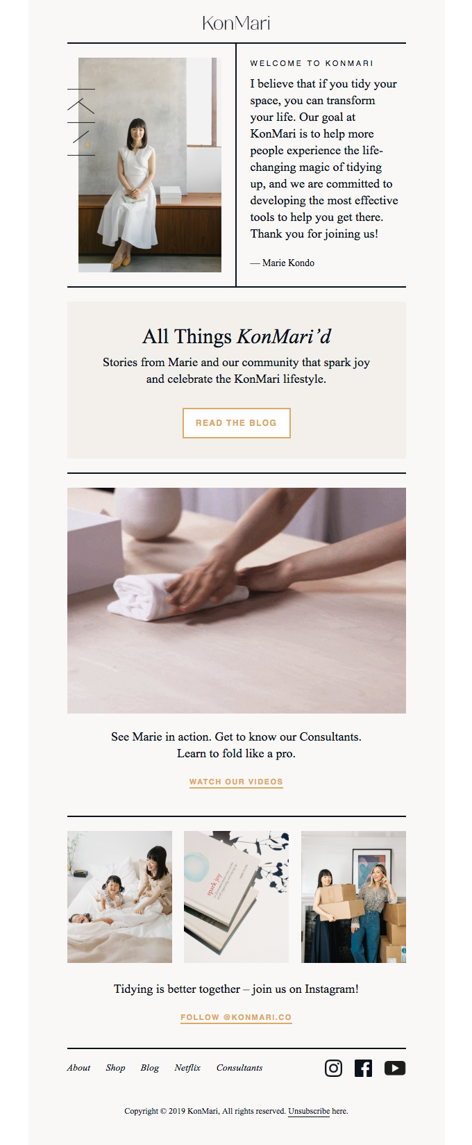 KonMari welcome email