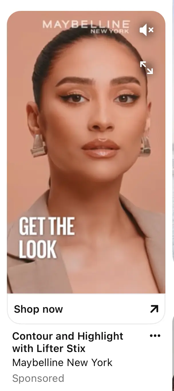 A Maybelline Pinterest ad.