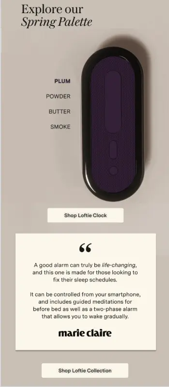 A marketing email from Loftie.