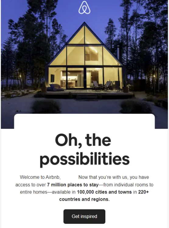 A marketing email from Airbnb.