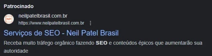 Tráfego pago: exemplo serp
