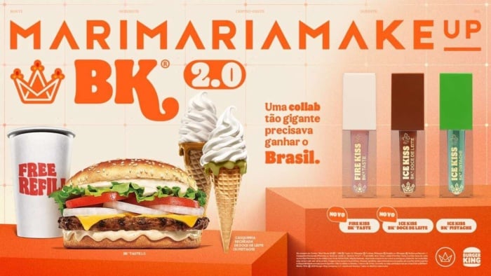 collab entre marcas: burger king e mari maria make up