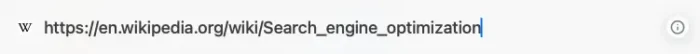 Wikipedia's Search Engine Optimization URL structure.