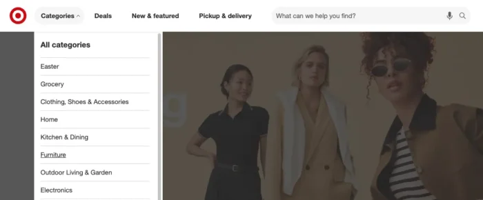 Target's use of internal links.
