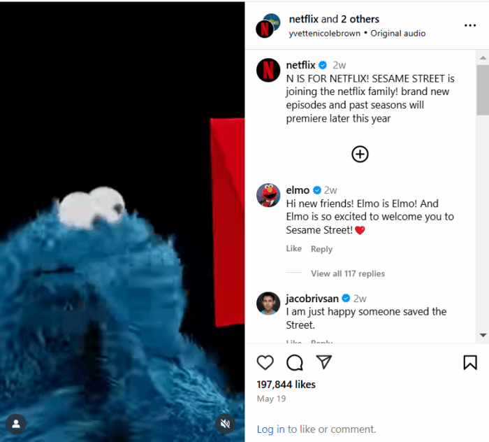 An Instagram post from Netflix