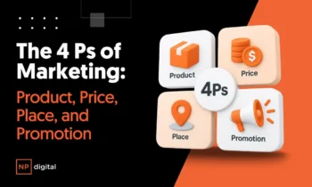 An NP-branded graphic saying The 4 Ps of Marketing: Product, Price, Place, and Promotion