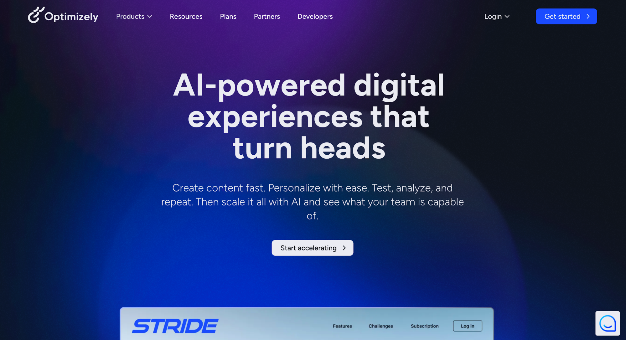 Optimizely homepage