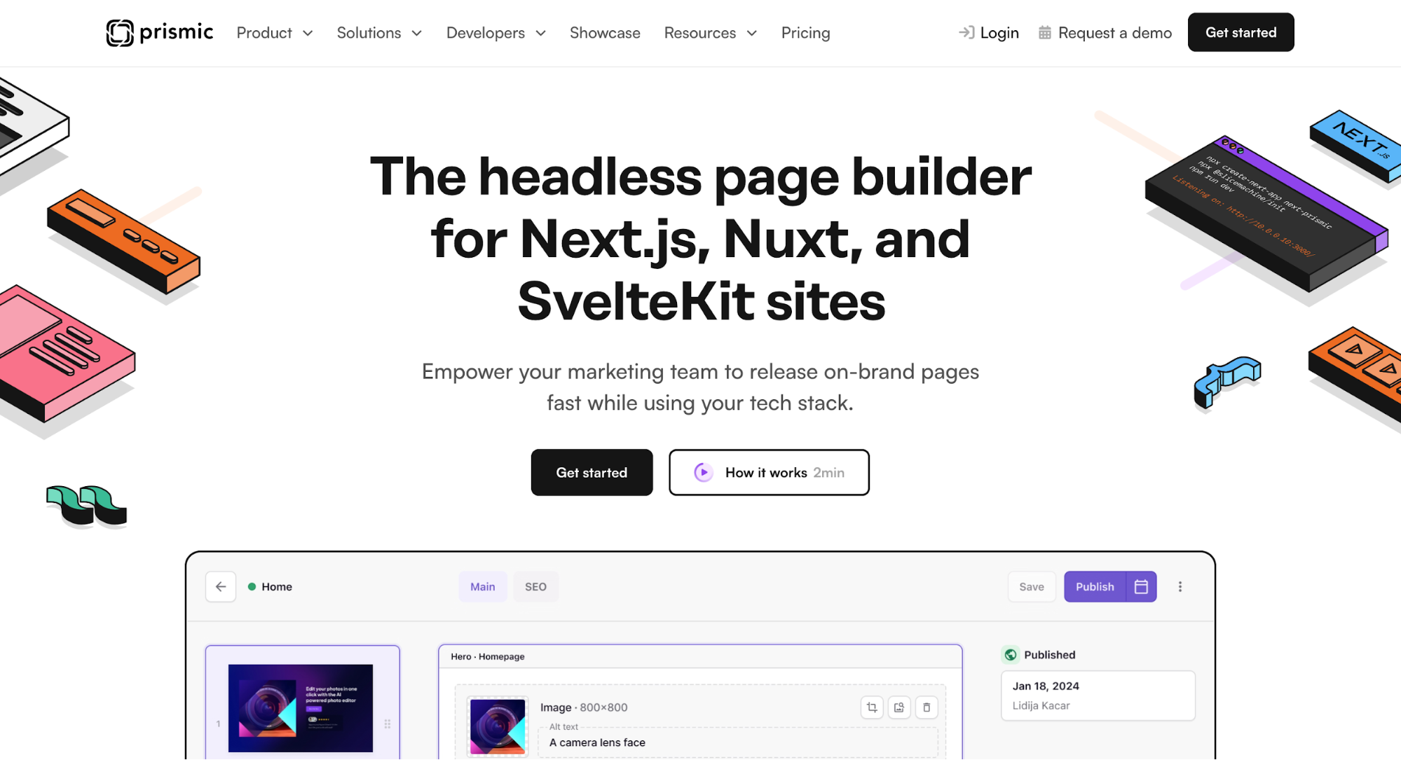 Prismic homepage