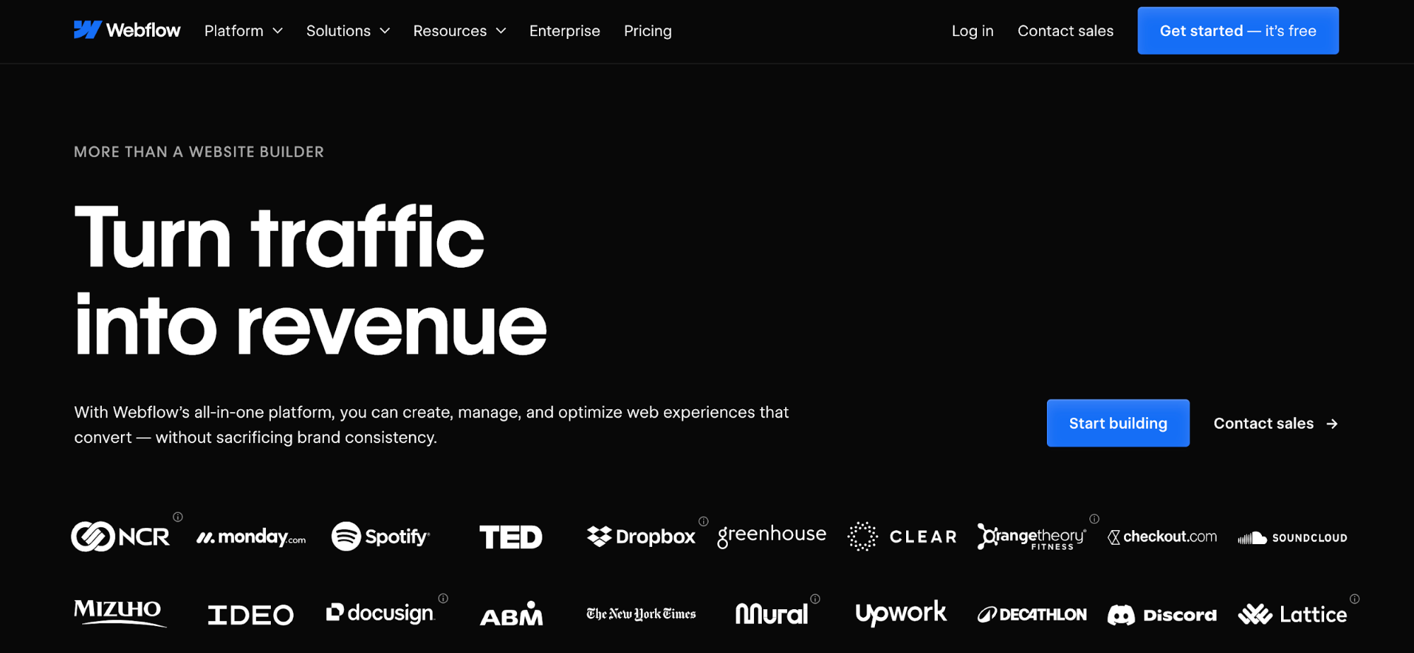 Webflow homepage