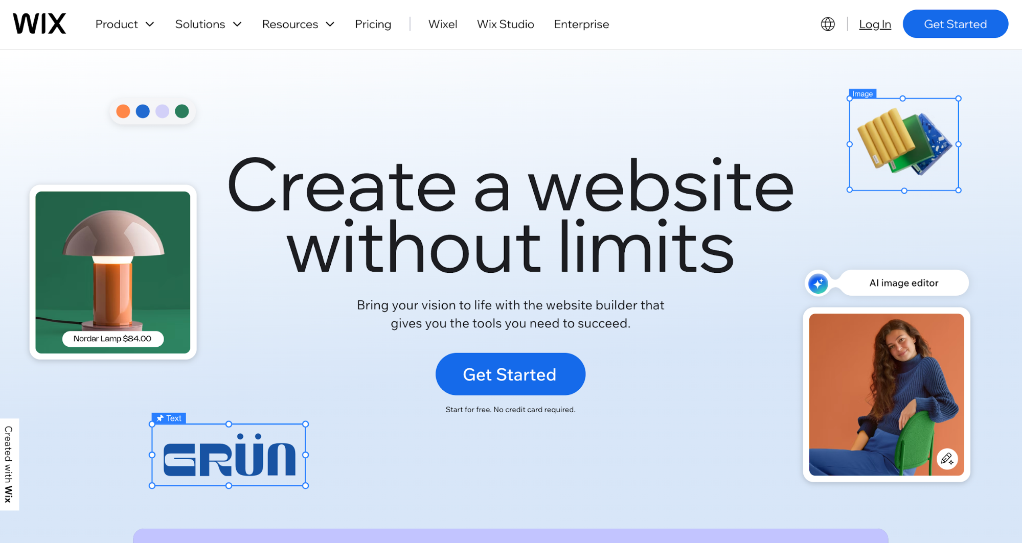 Wix homepage