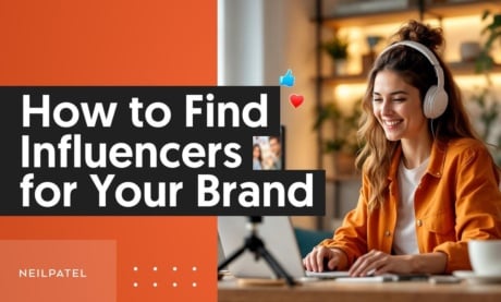 Alt text: Header image that reads ‘How to Find Influencers for Your Brand’ and shows an influencer smiling at the computer 