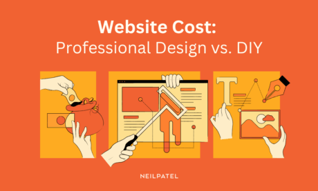 Illustration of a website design with text that reads "Website Cost: Professional Design vs. DIY."