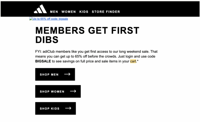A members-only deal from Adidas.