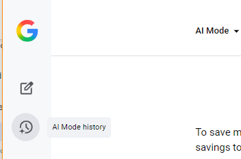 AI Mode history.