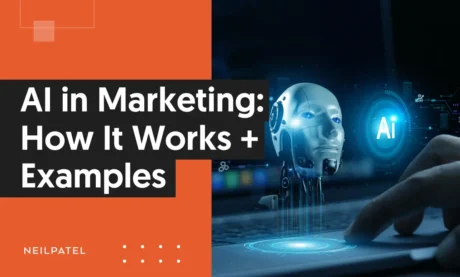 A graphic that says: AI in Marketing How It Works + Example.